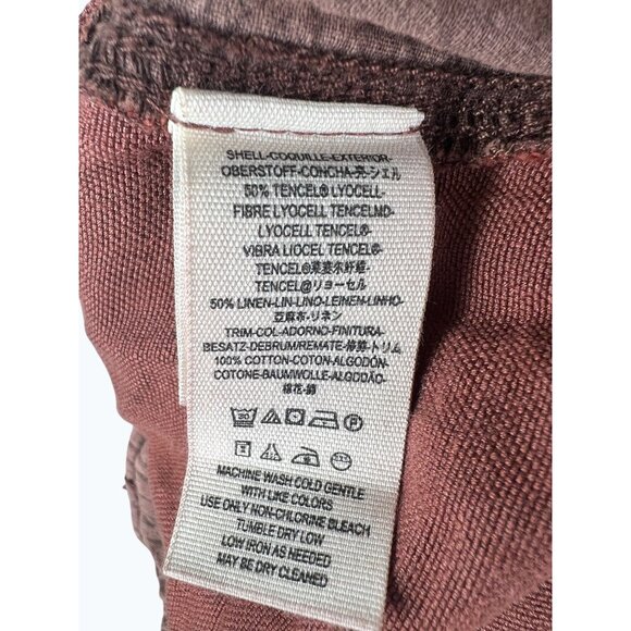 Free People Womens Lotta Love Linen Rust High-Waisted Wide-Leg Pants Size 4 - Picture 6 of 14